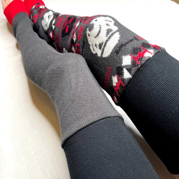 Cosplay Christmas Leg Warmers Thigh High Socks Knee Stockings Red Gray Black - Picture 7 of 8